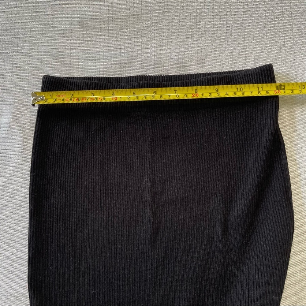 House of HARLOW 1960 AUDREY RIBBED SLIT SKIRT Black Neutral Size XS - Picture 4 of 10